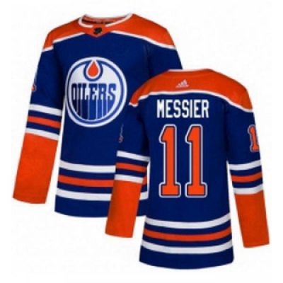 Youth Adidas Edmonton Oilers 11 Mark Messier Authentic Royal Blue Alternate NHL Jersey