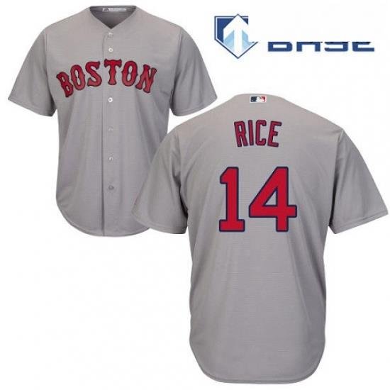 Mens Majestic Boston Red Sox 14 Jim Rice Replica Grey Road Cool Base MLB Jersey