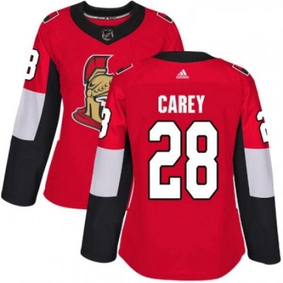 Womens Adidas Ottawa Senators 28 Paul Carey Premier Red Home NHL Jersey