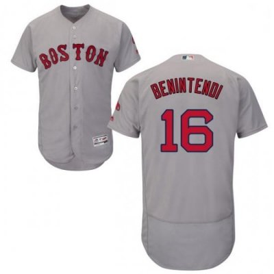 Mens Majestic Boston Red Sox 16 Andrew Benintendi Grey Flexbase Authentic Collection MLB Jersey