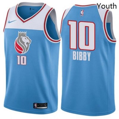 Youth Nike Sacramento Kings 10 Mike Bibby Swingman Blue NBA Jersey City Edition