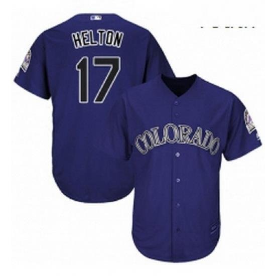 Youth Majestic Colorado Rockies 17 Todd Helton Replica Purple Alternate 1 Cool Base MLB Jersey