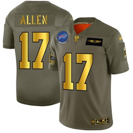 Bills 17 Josh Allen Camo Gold Men Stitched Football Limited 2019 Salute To Service Jersey