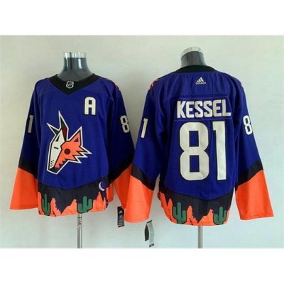 Men Arizona Coyotes 81 Phil Kessel Purple Stitched Jersey