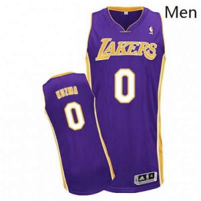 Mens Adidas Los Angeles Lakers 0 Kyle Kuzma Authentic Purple Road NBA Jersey