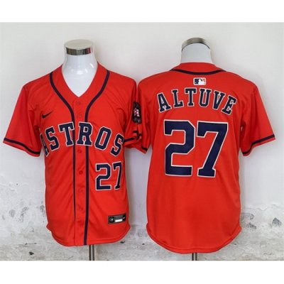 Men Houston Astros 27 Jose Altuve Orange Limited Stitched Baseball Jersey