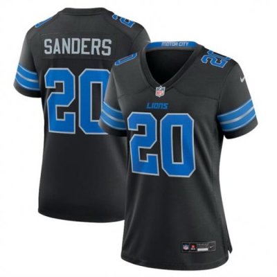 Women Detroit Lions 20 Barry Sanders Black 2nd Alternate Stitched Jersey