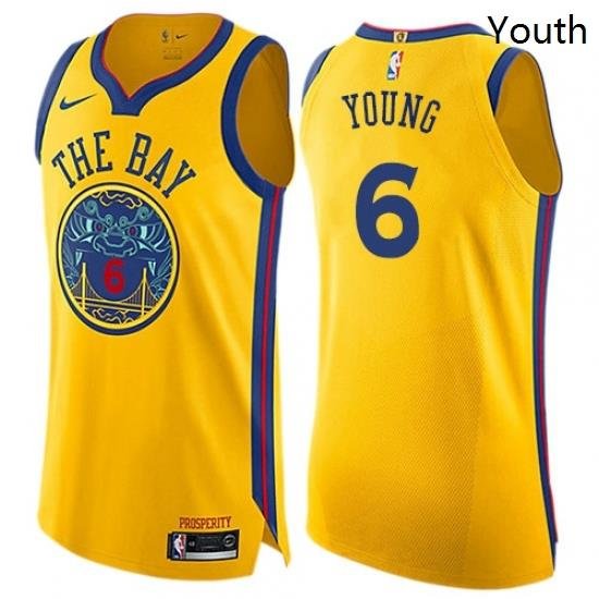 Youth Nike Golden State Warriors 6 Nick Young Swingman Gold NBA Jersey City Edition