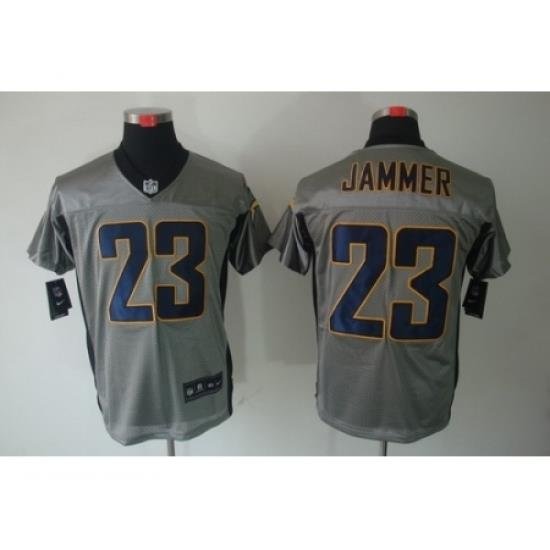 Nike San Diego Chargers 23 Quentin Jammer Grey Elite Shadow NFL Jersey