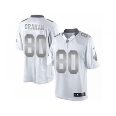 Nike NeW Orleans Saints 80 Jimmy Graham White Limited Platinum NFL Jersey