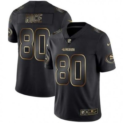 Nike 49ers 80 Jerry Rice Black Gold Vapor Untouchable Limited Jersey