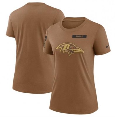 Women Baltimore Ravens 2023 Brown Salute To Service Legend Performance T Shirt Run Small