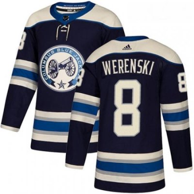 Youth Adidas Columbus Blue Jackets 8 Zach Werenski Authentic Navy Blue Alternate NHL Jersey