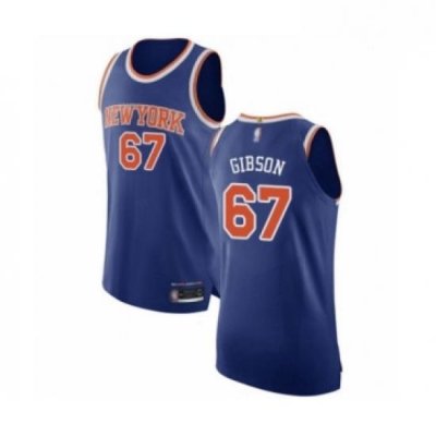 Mens New York Knicks 67 Taj Gibson Authentic Royal Blue Basketball Jersey Icon Edition