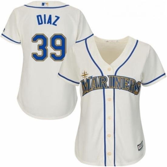 Womens Majestic Seattle Mariners 39 Edwin Diaz Replica Cream Alternate Cool Base MLB Jersey