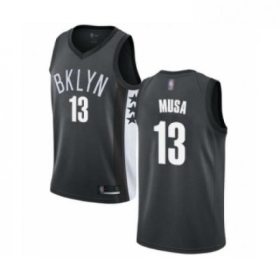 Womens Brooklyn Nets 13 Dzanan Musa Authentic Gray Basketball Jersey Statement Edition