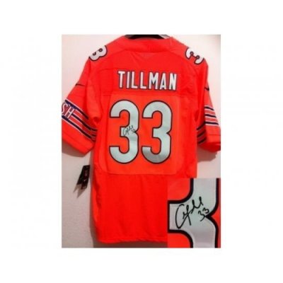 Nike Chicago Bears 33 Charles Tillman Orange Elite Signed NFL Jersey