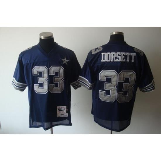 Dallas Cowboys 33 Tony Dorsett 1984 Blue M&N Throwback Jerseys