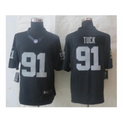 Nike Oakland Raiders 91 Justin Tuck Black Limited NFL Jersey