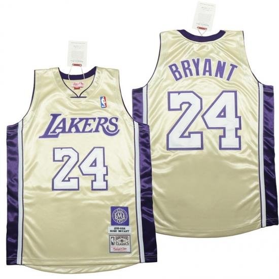 Men Los Angeles Lakers 24 Kobe Bryant Yellow 2008 09 Throwback Jerseys 1996 2016 u540D u4EBA u5802 u6B3E