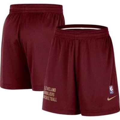 Men Cleveland Cavaliers Wine Warm Up Performance Practice Shorts