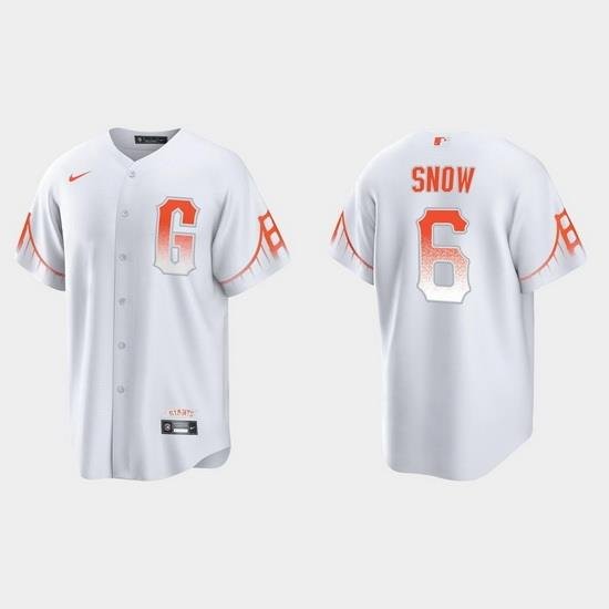 Men San Francisco Giants 6 Jt SnoW Men 2021 City Connect White Fan Version Jersey