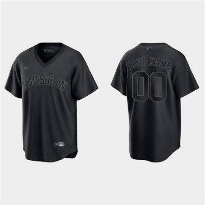 Men Houston Astros Active Player Custom Black Pitch Black Fashion Replica Stitched Jersey