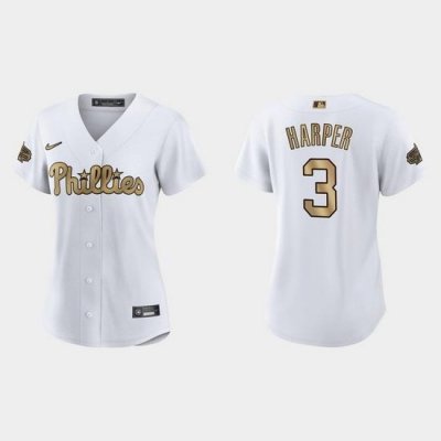 Women Philadelphia Phillies Bryce Harper 2022 Mlb All Star Game Replica White Jersey