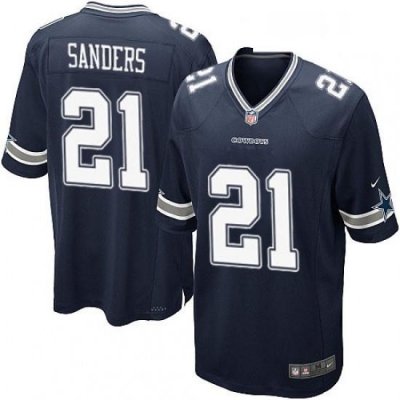 Mens Nike Dallas CoWboys 21 Deion Sanders Game Navy Blue Team Color NFL Jersey