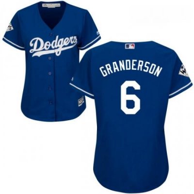 Womens Majestic Los Angeles Dodgers 6 Curtis Granderson Authentic Royal Blue Alternate 2017 World Series Bound Cool Base MLB Jersey