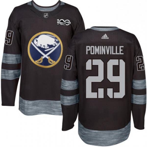 Mens Adidas Buffalo Sabres 29 Jason Pominville Authentic Black 1917 2017 100th Anniversary NHL Jersey