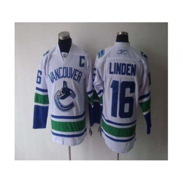 Canucks #16 Trevor Linden White Stitched Youth NHL Jersey