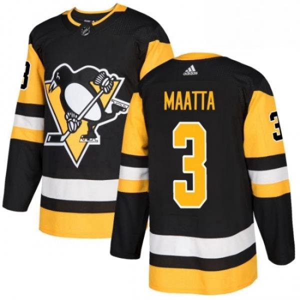 Mens Adidas Pittsburgh Penguins 3 Olli Maatta Premier Black Home NHL Jersey