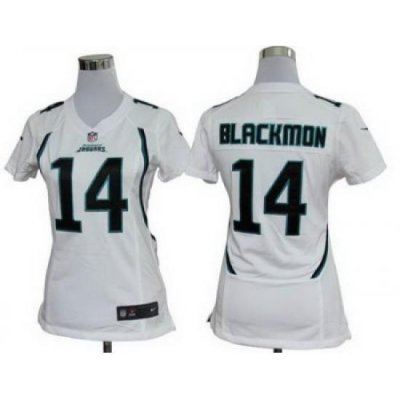 Women Nike Jacksonville Jaguars 14# Justin Blackmon White Nike NFL Jerseys