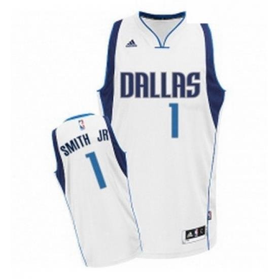 Youth Adidas Dallas Mavericks 1 Dennis Smith Jr Swingman White Home NBA Jersey