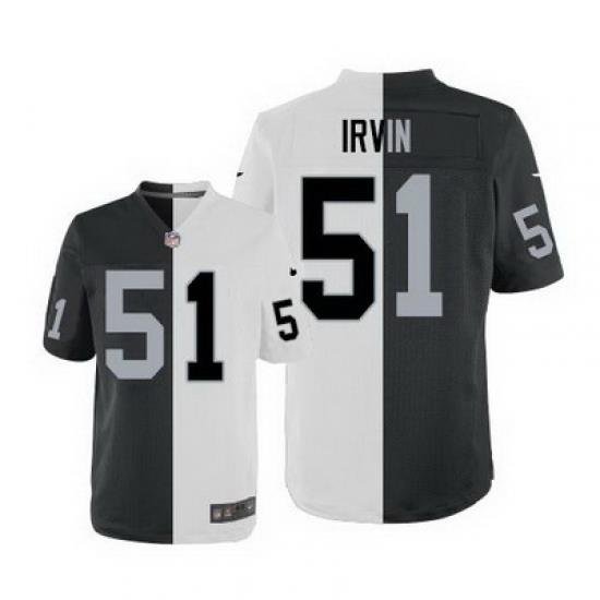 Nike Raiders #51 Bruce Irvin White Black Mens Stitched NFL Elite Split Jersey