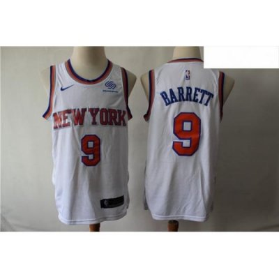 Knicks 9 R J  Barrett White City Edition Nike Swingman Jersey