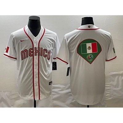 Men Mexico Baseball 2023 White World Baseball Big Logo Classic Stitched Jersey