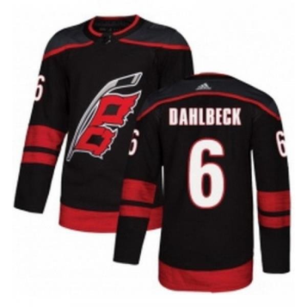 Youth Adidas Carolina Hurricanes 6 Klas Dahlbeck Premier Black Alternate NHL Jersey