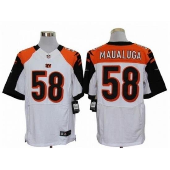 Nike Cincinnati Bengals 58 Rey Maualuga White Elite NFL Jersey