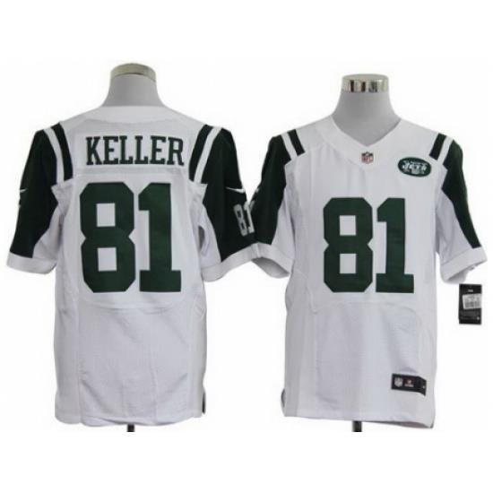 Nike New York Jets 81 Dustin Keller White Elite NFL Jersey