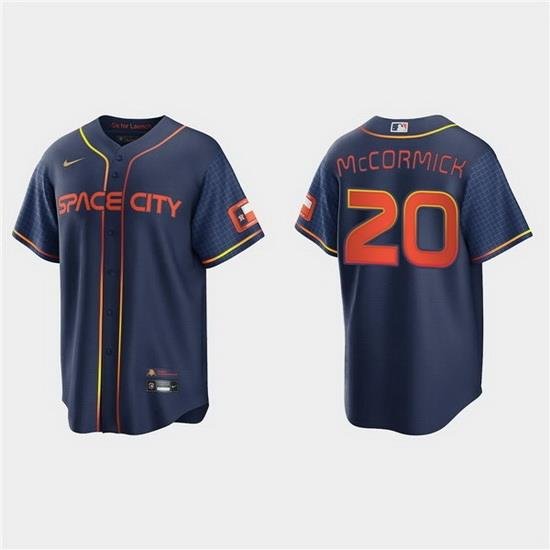 Men Houston Astros 20 Chas McCormick 2022 Navy City Connect Cool Base Stitched jersey