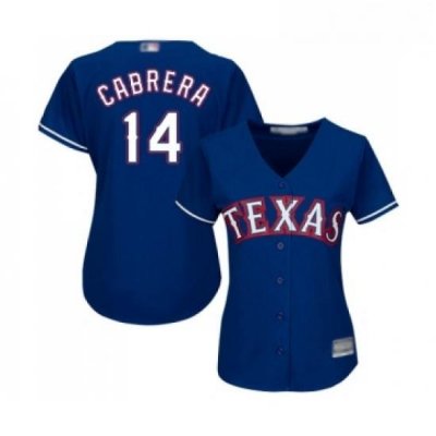 Womens Texas Rangers 14 Asdrubal Cabrera Replica Royal Blue Alternate 2 Cool Base Baseball Jersey