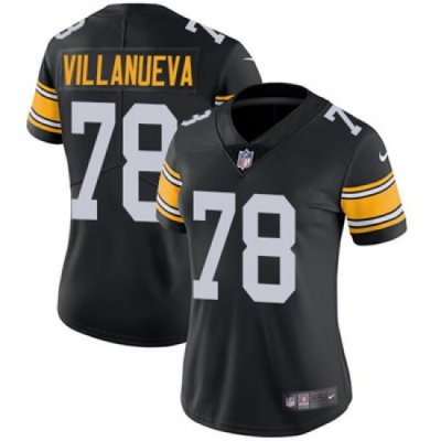 Nike Steelers #78 Alejandro Villanueva Black Alternate Womens Stitched NFL Vapor Untouchable Limited Jersey