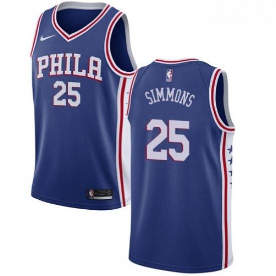 Youth Nike Philadelphia 76ers 25 Ben Simmons Swingman Blue Road NBA Jersey Icon Edition