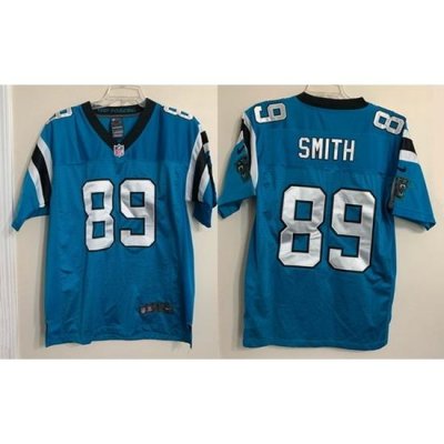 Men Carolina Panthers 89 Steve Smith Blue Game Jersey