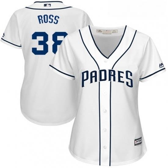 Womens Majestic San Diego Padres 38 Tyson Ross Replica White Home Cool Base MLB Jersey