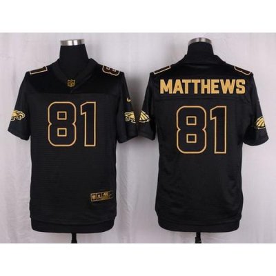 Nike Eagles #81 Jordan Matthews Black Mens Stitched NFL Elite Pro Line Gold Collection Jersey