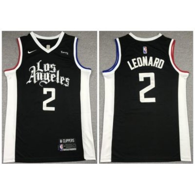 Men Los Angeles Clippers 2 Kawhi Leonard Black 2021 City Edition Nike Swingman