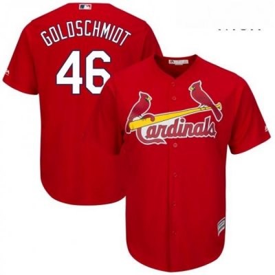 Mens St Louis Cardinals 46 Paul Goldschmidt Majestic Scarlet Alternate Official Cool Base Player Jersey